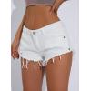 imageSOLY HUX Womens High Waist Ripped Raw Trim Denim Shorts Casual Summer Short Jeans with PocketsPlain Solid White