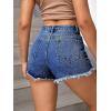 imageSOLY HUX Womens High Waist Ripped Raw Trim Denim Shorts Casual Summer Short Jeans with PocketsSolid Dark Blue