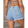 imageSOLY HUX Womens High Waist Ripped Raw Trim Denim Shorts Casual Summer Short Jeans with PocketsSolid Light Blue