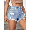 imageSOLY HUX Womens High Waist Ripped Raw Trim Denim Shorts Casual Summer Short Jeans with PocketsSolid Light Blue