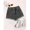 imageSOLY HUX Womens Summer Denim Shorts High Waisted Button Casual Straight Leg Jeans ShortsDark Grey