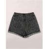 imageSOLY HUX Womens Summer Denim Shorts High Waisted Button Casual Straight Leg Jeans ShortsDark Grey
