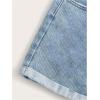 imageSOLY HUX Womens Summer Denim Shorts High Waisted Button Casual Straight Leg Jeans ShortsLight Blue
