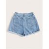 imageSOLY HUX Womens Summer Denim Shorts High Waisted Button Casual Straight Leg Jeans ShortsLight Blue