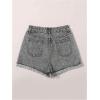 imageSOLY HUX Womens Summer Denim Shorts High Waisted Button Casual Straight Leg Jeans ShortsLight Grey