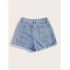 imageSOLY HUX Womens Summer Denim Shorts High Waisted Button Casual Straight Leg Jeans ShortsLight Wash
