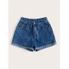 imageSOLY HUX Womens Summer Denim Shorts High Waisted Button Casual Straight Leg Jeans ShortsMedium Wash