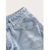 imageSOLY HUX Womens Summer Denim Shorts High Waisted Button Casual Straight Leg Jeans ShortsPlain Light Blue