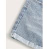 imageSOLY HUX Womens Summer Denim Shorts High Waisted Button Casual Straight Leg Jeans ShortsPlain Light Blue