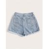 imageSOLY HUX Womens Summer Denim Shorts High Waisted Button Casual Straight Leg Jeans ShortsPlain Light Blue