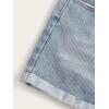 imageSOLY HUX Womens Summer Denim Shorts High Waisted Button Casual Straight Leg Jeans ShortsPure Blue
