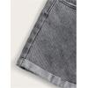 imageSOLY HUX Womens Summer Denim Shorts High Waisted Button Casual Straight Leg Jeans ShortsPure Grey