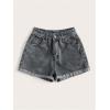 imageSOLY HUX Womens Summer Denim Shorts High Waisted Button Casual Straight Leg Jeans ShortsPure Grey