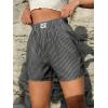 imageSOLY HUX Womens Y2K Striped Boxer Shorts Elastic High Waisted Straight Leg Workout Gym ShortsBlack Letter