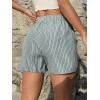 imageSOLY HUX Womens Y2K Striped Boxer Shorts Elastic High Waisted Straight Leg Workout Gym ShortsGreen Letter