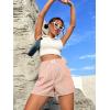 imageSOLY HUX Womens Y2K Striped Boxer Shorts Elastic High Waisted Straight Leg Workout Gym ShortsMulticoloured Letter