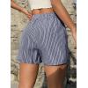 imageSOLY HUX Womens Y2K Striped Boxer Shorts Elastic High Waisted Straight Leg Workout Gym ShortsNavy Blue Letter