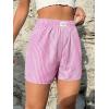 imageSOLY HUX Womens Y2K Striped Boxer Shorts Elastic High Waisted Straight Leg Workout Gym ShortsPink Letter