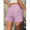 imageSOLY HUX Womens Y2K Striped Boxer Shorts Elastic High Waisted Straight Leg Workout Gym ShortsPink Letter