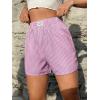 imageSOLY HUX Womens Y2K Striped Boxer Shorts Elastic High Waisted Straight Leg Workout Gym ShortsPink Letter