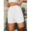 imageSOLY HUX Womens Y2K Striped Boxer Shorts Elastic High Waisted Straight Leg Workout Gym ShortsWhite Letter
