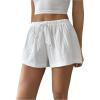 imageSOLY HUX Womens Drawstring Waist Wide Leg Lounge Shorts Casual Summer Fashion ApparelPure White