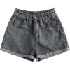 imageSOLY HUX Womens Summer Denim Shorts High Waisted Button Casual Straight Leg Jeans ShortsPure Grey
