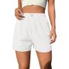 imageSOLY HUX Womens Y2K Striped Boxer Shorts Elastic High Waisted Straight Leg Workout Gym ShortsWhite Letter