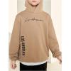 imageSOLY HUX Boys Hoodies Letter Graphic Sweatshirt Drop Shoulder Long Sleeve Casual Pullover TopsKhaki Letter