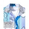 imageSOLY HUX Boys Summer 2 Piece Outfits Boho Paisley Print Short Sleeve Button Down Shirt and Shorts SetBlue and White Paisley