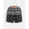 imageSOLY HUX Boys Summer Boho Paisley Print Drawstring High Waisted ShortsBlack and White