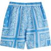 imageSOLY HUX Boys Summer Boho Paisley Print Drawstring High Waisted ShortsBlue and White Printed