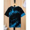imageSOLY HUX Boys Tie Dye Graphic Print T Shirts Short Sleeve Drop Shoulder Summer Tee TopsBlue Black Graphic