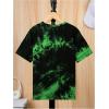 imageSOLY HUX Boys Tie Dye Graphic Print T Shirts Short Sleeve Drop Shoulder Summer Tee TopsGreen Black Graphic