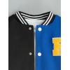 imageSOLY HUX Boys Varsity Jacket Letter Star Print Long Sleeve Color Block Baseball Bomber Jacket CoatBlack and Blue