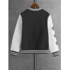 imageSOLY HUX Boys Varsity Jacket Letter Star Print Long Sleeve Color Block Baseball Bomber Jacket CoatBlack and White Print
