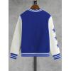 imageSOLY HUX Boys Varsity Jacket Letter Star Print Long Sleeve Color Block Baseball Bomber Jacket CoatBlue and White Print