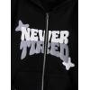 imageSOLY HUX Boys Zip Up Hoodies Sweatshirt Y2k Letter Graphic Long Sleeve Streetwear JacketBlack Letter
