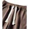 imageSOLY HUX Mens 2 Piece Corduroy Pants Drawstring Elastic Waist Straight Leg Baggy Pants with PocketsBrown and Grey