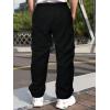imageSOLY HUX Mens Cargo Pants Drawstring Elastic Waist Baggy Pants with PocketsPlain Black