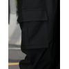 imageSOLY HUX Mens Cargo Pants Drawstring Elastic Waist Baggy Pants with PocketsPlain Black