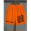 imageSOLY HUX Mens Graphic Shorts High Waist Elastic Casual Workout Athletic Gym Summer y2k ShortsOrange Black Letter