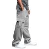 imageSOLY HUX Mens Sweatpants Drawstring Waist Flap Pocket Baggy Long PantsPlain Grey