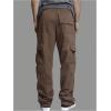 imageSOLY HUX Mens Sweatpants Drawstring Waist Flap Pocket Baggy Long PantsPure Coffee Brown
