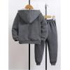 imageSOLY HUX Toddler Boys 2 Piece Outfits Fall Winter Sweatsuit Long Sleeve Hoodie Jacket and Sweatpants SetGrey Graphic