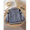 imageSOLY HUX Toddler Boys Varsity Jacket Letter Graphic Color Block Long Sleeve Motorcycle Jacket OuterwearGrey Letter