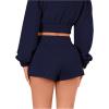 imageSOLY HUX Womens Elastic High Waisted Sweat Shorts Casual Comfy Lounge Summer Shorts TrendyDark Blue
