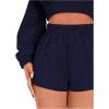 imageSOLY HUX Womens Elastic High Waisted Sweat Shorts Casual Comfy Lounge Summer Shorts TrendyDark Blue