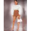 imageSOLY HUX Womens Elastic High Waisted Sweat Shorts Casual Comfy Lounge Summer Shorts TrendyPlain Brown