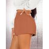 imageSOLY HUX Womens Elastic High Waisted Sweat Shorts Casual Comfy Lounge Summer Shorts TrendyPlain Brown